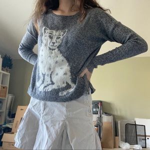 Hollister Gray Leopard Cheetah Sweater